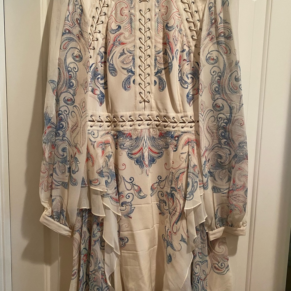 Bcbg Max Azria Runway Boho Style Multi Color Silk… - image 2